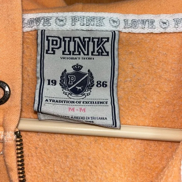 Love PINK Victoria’s Secret Vintage Y2K Full Zip Hoodie Medium - Picture 5 of 8